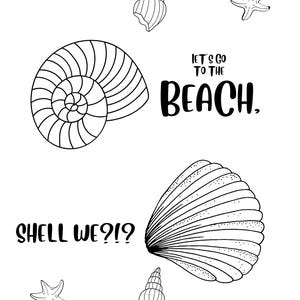 Kids Beach and Summer Coloring Pages - Etsy
