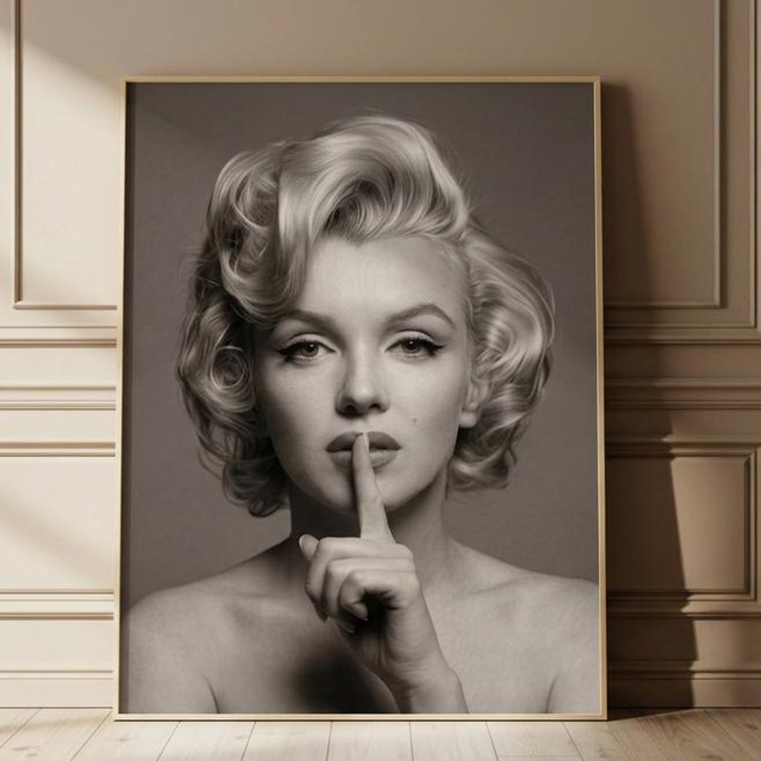 Marilyn Monroe Vintage Hollywood Poster, Iconic Actress Black and White ...