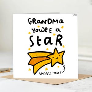 Grandma, You Are a Star!- Grandma Love- Love Cards for Grand Parents- A Message for Grandma.