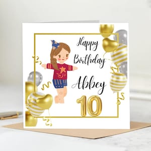 Personalisierte Karte zum 10.Geburtstag, 10 heute, alles Gute zum Geburtstag, Tochter, Enkelin, Nichte, Schwester