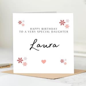 Carte d'anniversaire fille spéciale, carte d'anniversaire fille personnalisée, cadeau d'anniversaire pour fille, cadeau d'anniversaire fille, de la part de maman et papa