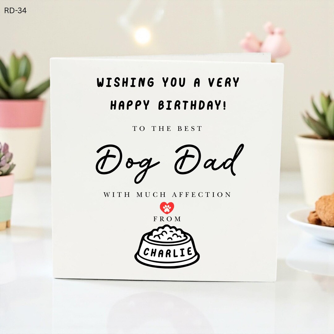 Funny Dog Dad Birthday Card: Personalized Pet Lover Gift - Etsy