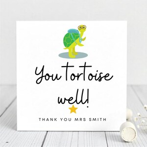 Funny Teacher Thank You Card-You Tortoise Well-Personalized Turtle Pun Card-End of The Term or Year Gift Card For Teacher.