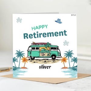 Carte de retraite personnalisée - Carte de retraite heureuse pour lui - Carte de retraite pour collègue et ami.