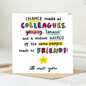 Funny Coworker Farewell Card- Colleagues To Friends Humor Card, Office Goodbye Card- Leaving Gift For Coworkers.