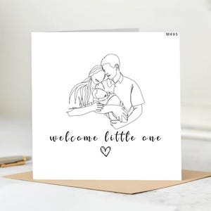 Gepersonaliseerde kaart voor nieuwe baby: welkom kleintje met lieve boodschap: baby-aankomstkaart.