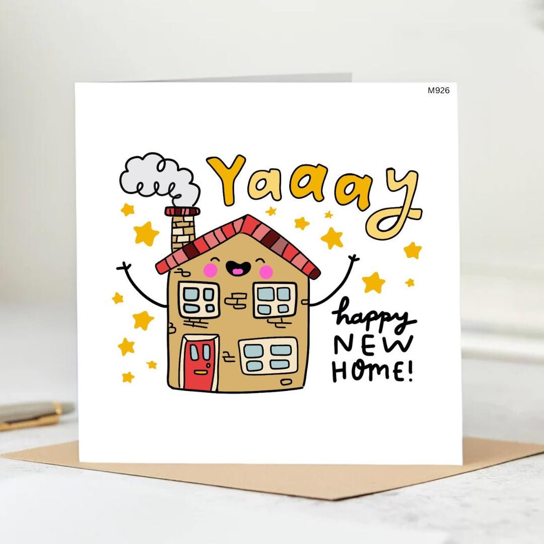 Happy New Home Card | Cute House Character Card | Yaaay Congrats ...