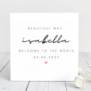 Nieuwe kaart voor babyjongen - Welcome to the World - gepersonaliseerd - gefeliciteerd - nieuwe babykaart - geboortegegevens