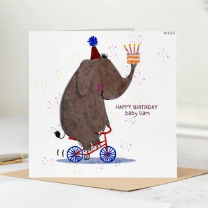 Alles Gute zum Geburtstag Baby Liam! - Geburtstagskarte für Babies - Individuelle Geburtstagskarte für Kinder.