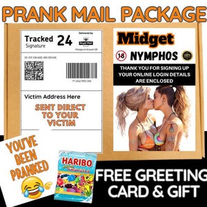 MIDGE NYMPHO - Paquete de correo de broma - Enviado directamente a un amigo por correo - Broma para adultos Cumpleaños Postal Divertido Mordaza Humor vergonzoso