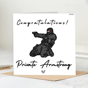 Cartão de felicitações personalizado - Soldado Armstrong.