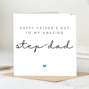 Tarjeta personalizada para el Día del Padre - El mejor padrastro del mundo - Hermosa tarjeta