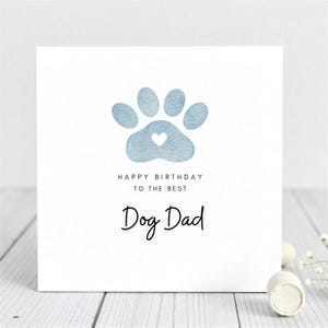 Carte d'anniversaire personnalisée pour chien-joyeux anniversaire au meilleur papa chien-amoureux des animaux de compagnie.