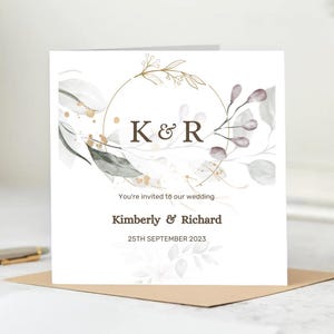 Personalisierte Hochzeitseinladungskarte. Personalisierbare Karte
