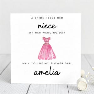 Cartão de proposta de florista para sobrinha - Cartão "Quer ser minha florista?" - Lembrança de casamento personalizada - Cartão para sobrinha, florista, menina pequena.