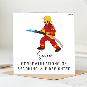 Personalised New Firefighter Card Congratulations Student Fireman Graduate Card Handmade New Firewoman Gifts 2024 1st Firefighter Job Card