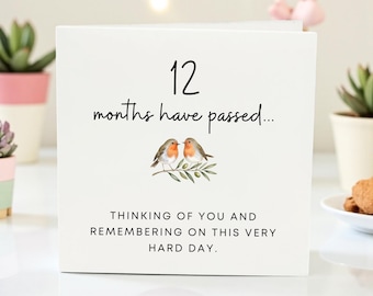 一周忌追悼カード、愛する人を亡くした方への弔慰カード、友人や家族への追悼カード