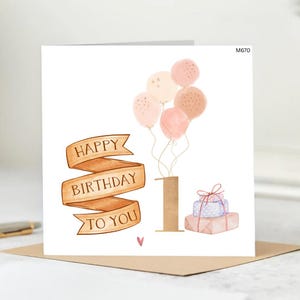 Cartão de 1º aniversário para menino, Cartão personalizado de primeiro aniversário, Cartão de um ano, Cartão de aniversário para filho, Cartão de aniversário
