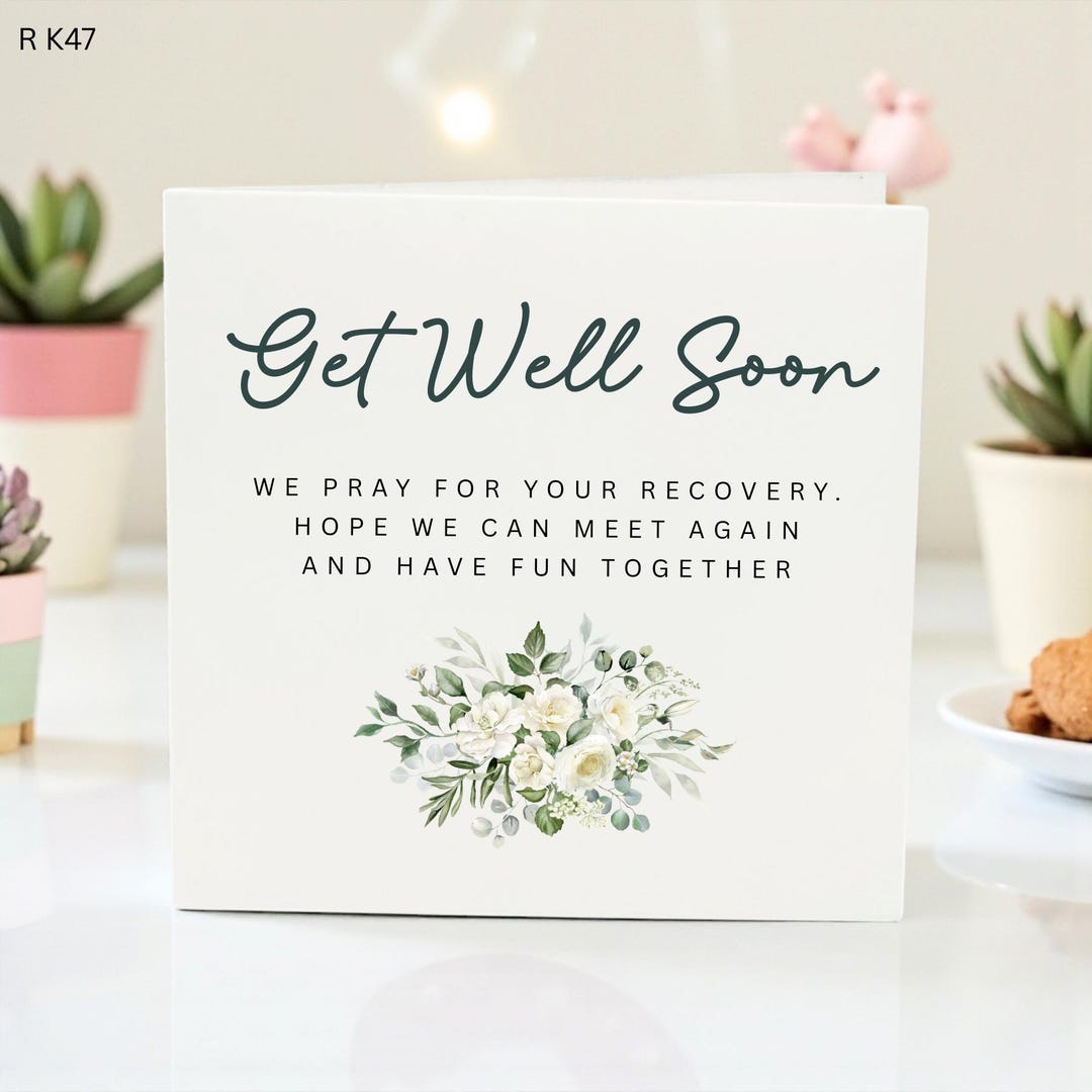 Get Well Soon Card Floral Sympathy Recovery Card Thinking of You ...