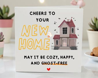 Personalized New Home Card Funny Housewarming Card Ghost Free Home Card Cute New House Gift For Couple Friend Family Halloween New Home Card