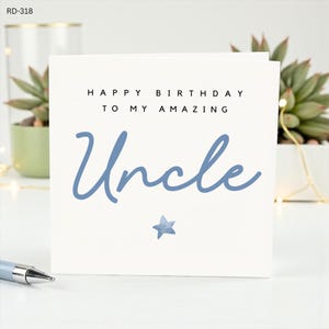 Personalized Birthday Card for Uncle: Simple Script Font