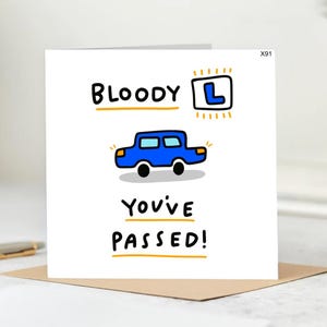 Funny Driving Test Card-New Driver Congrats Card-Passing Driving Test Humor Card.