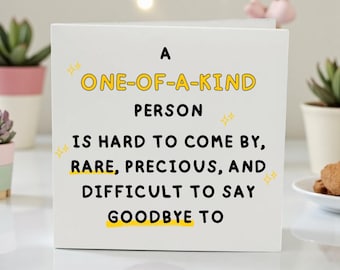 Tarjeta de despedida personalizada para un amigo o compañero de trabajo. Tarjeta de despedida para una persona única. Tarjeta de agradecimiento para un colega que se muda. Regalo para un compañero que se va.