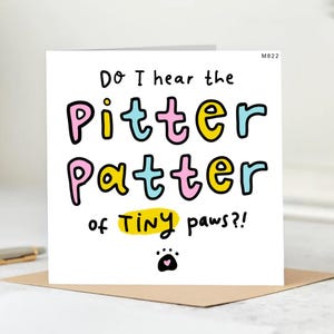 Faire-part pour animal de compagnie - Carte d'arrivée de chiot ou de chaton amusante - Révélation de bébé pour animal de compagnie.