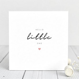 Tarjeta personalizada para bebé recién nacido: Hola pequeño, linda tarjeta de felicitación para bebé recién nacido.
