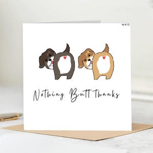Carte personnalisée drôle de cul de chien pour dire merci - carte de voeux pour les amis