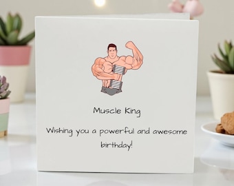 Funny Gym Birthday Card for Him, Personalized Fitness Birthday Card, Gym Lover Birthday Card for Husband Boyfriend Friend