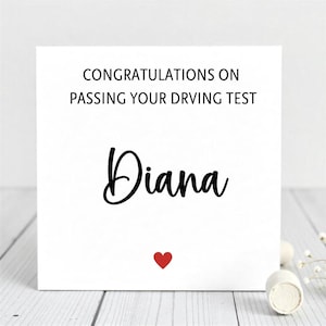 Carte de félicitations personnalisée pour l'examen de conduite - Nom personnalisé. Vous l'avez fait ! Carte de félicitations pour examen de conduite - Personnalisable