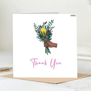 Floral Danke Karte-illustrierter Wildblumen Blumenstrauß-Dankbarkeit Grußkarte-Karte für Lehrer, Freund, Mama, Papa, Mentor, jedermann etwas Besonderes