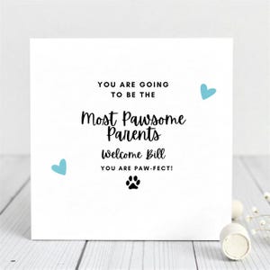 grappige nieuwe huisdieradoptiekaart - Pawsome Pet Parents Card - Gepersonaliseerde puppy- of kittenwelkomstkaart - You Are Paw-Fect