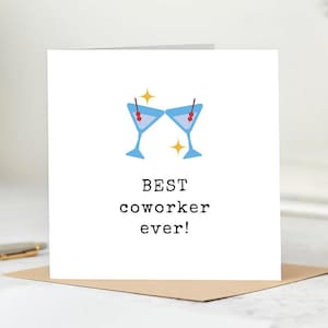 Carte de remerciement personnalisée pour un collègue - Meilleure carte de collègue de tous les temps avec cocktails