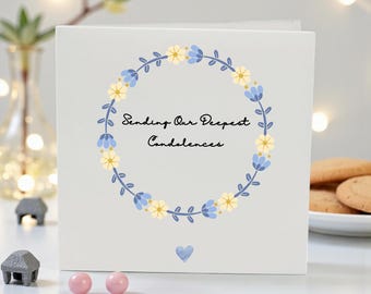 Sympathy Card Condolences Card, Thinking of You Card, Bereavement Card for Loss, Funeral Card, With Deepest Sympathy Message