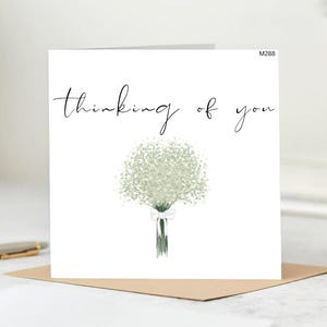 Carte personnalisée "Pensez à vous" avec des fleurs