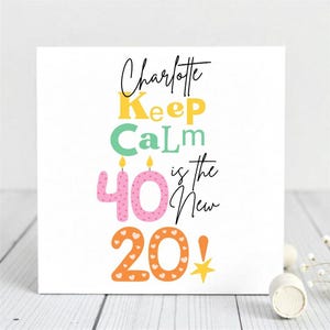 Cartão personalizado de aniversário de 40 anos - Cartão de aniversário engraçado para ela - Cartão de marco para esposa, melhor amiga, irmã.