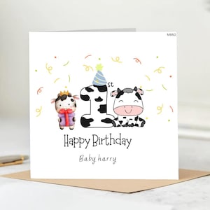 Cartão de 1º aniversário para menino, Cartão personalizado de primeiro aniversário, Cartão de um ano, Cartão de aniversário para filho, Cartão de aniversário