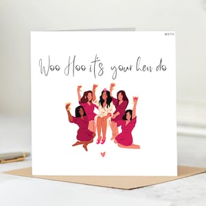 wahou ! Hou !  Carte d'enterrement de vie de jeune fille amusante et élégante pour la future mariée, meilleure amie, sœur, cousine ou jeune fille