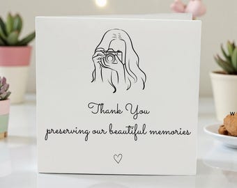 Carte de remerciement pour photographe : cadeau de remerciement pour un vendeur de mariage