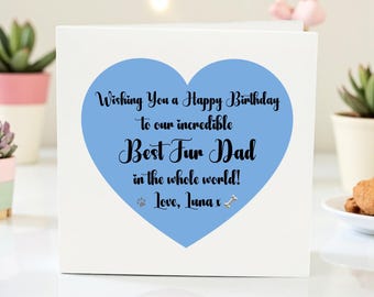 Personalized Dog Dad Birthday Card: Custom Pet Name
