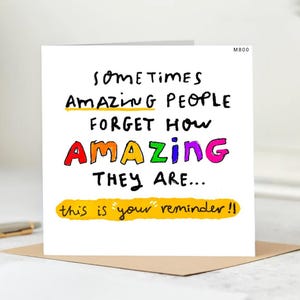 ¡Recordatorio de grandeza! -Una muestra de confianza - Tarjeta inspiradora para amigos y familiares.