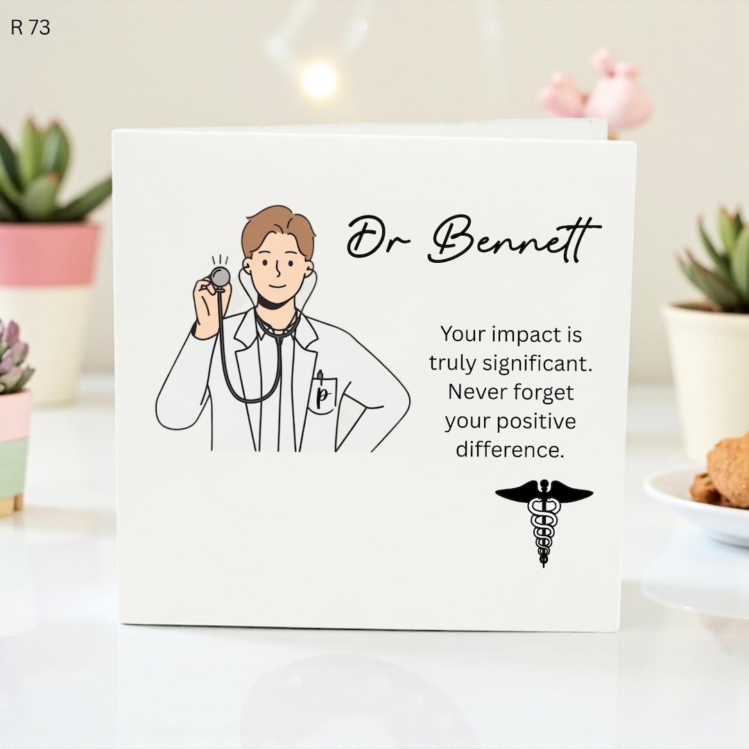 Personalized Doctor Thank You Card, Custom Name Medical Appreciation ...