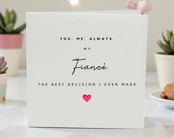 Tarjeta de aniversario personalizada para prometido/tarjeta de amor romántico
