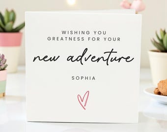 Tarjeta personalizada de nuevos comienzos: Buena suerte, nuevo trabajo