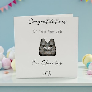 Personalized Police Congratulations Card: Promotion, Passing Out