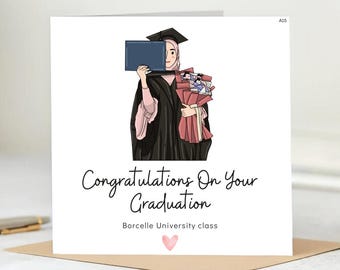 Carte de fin d'études - Félicitations pour l'obtention de votre diplôme, carte universitaire, carte scolaire, remise des diplômes, bravo, carte fière de vous.