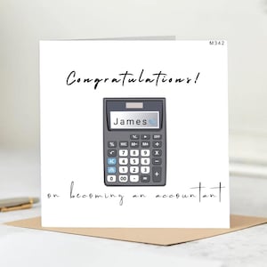Carte personnalisée de comptable nouvellement diplômé - Carte de diplômé en finance - Nouvelle carte de comptable agréé - Félicitations pour votre premier emploi de comptable