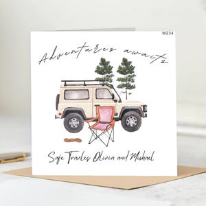 Adventure Awaits Card | Wishing you all the best in your new chapter, Going travelling card, Moving abroad card, New adventure card